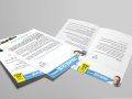 Blank flyer poster isolated on grey to replace your design